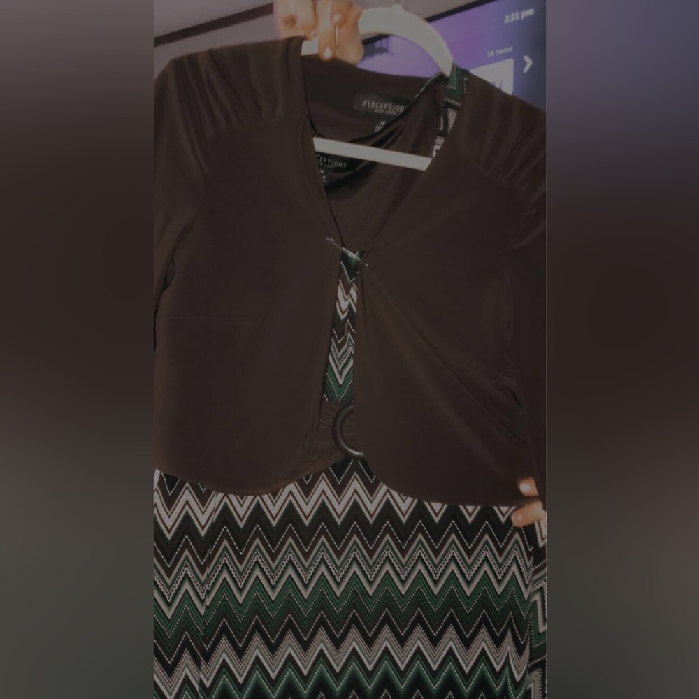 Formal gown, early 2000’s brown dress with buckle and shawl